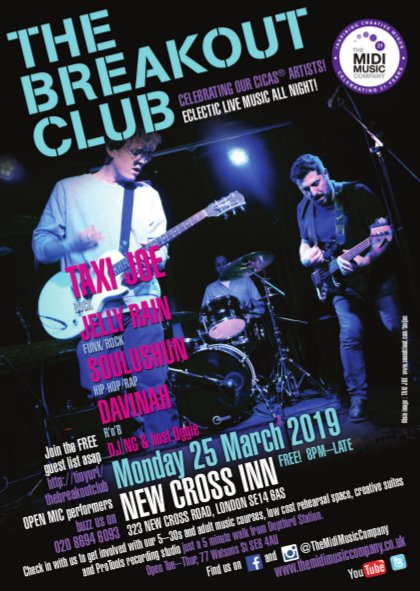 The Breakout Club Monday 25 March 2019